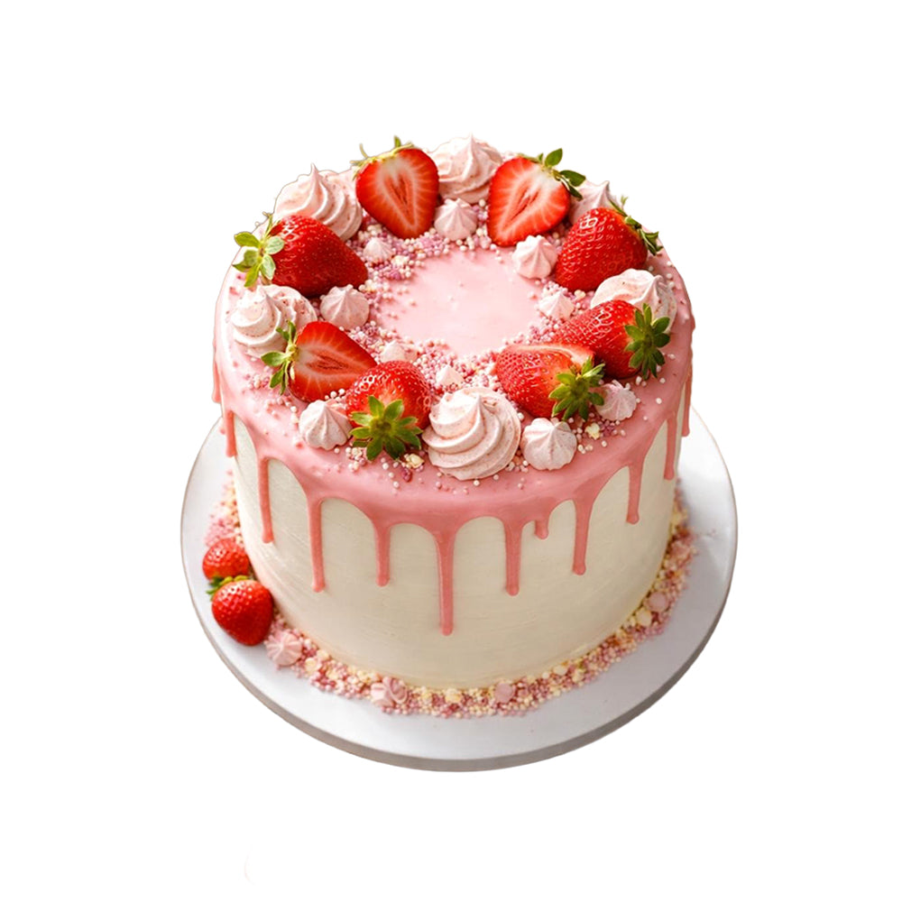 Strawberry Blended Vanilla Cake