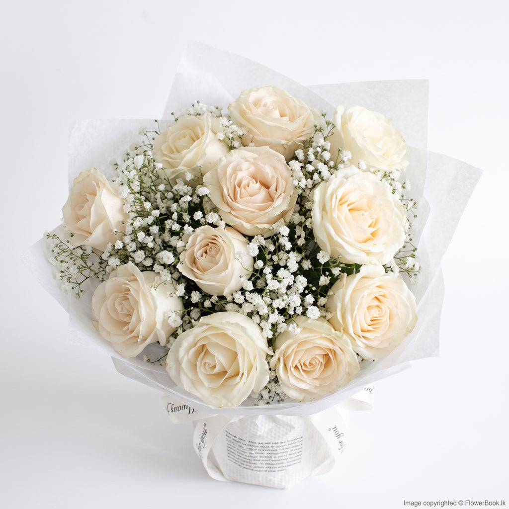 Pure White Rose Bouquet
