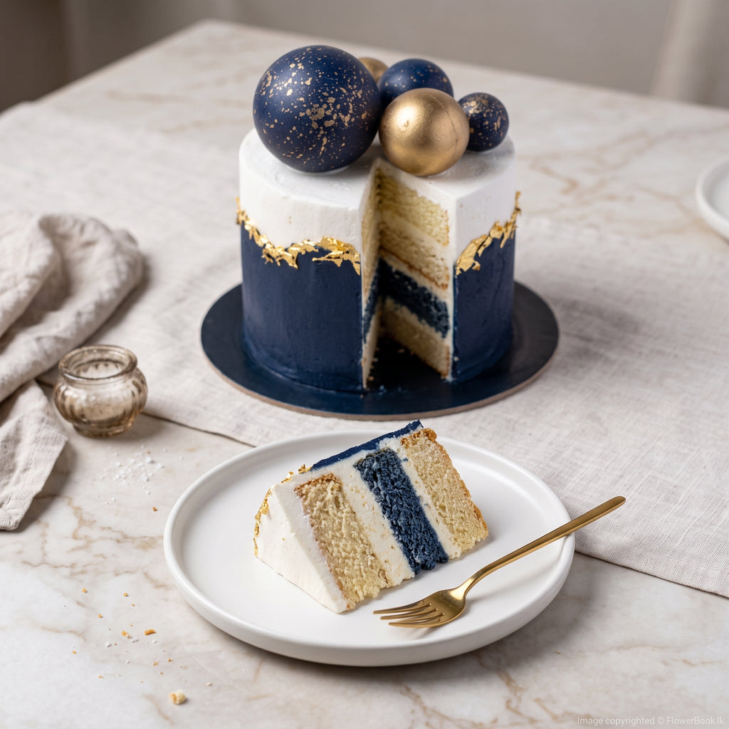Elegant Midnight Sphere Cake