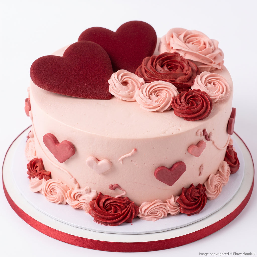 Blush Rosette Heart Cake