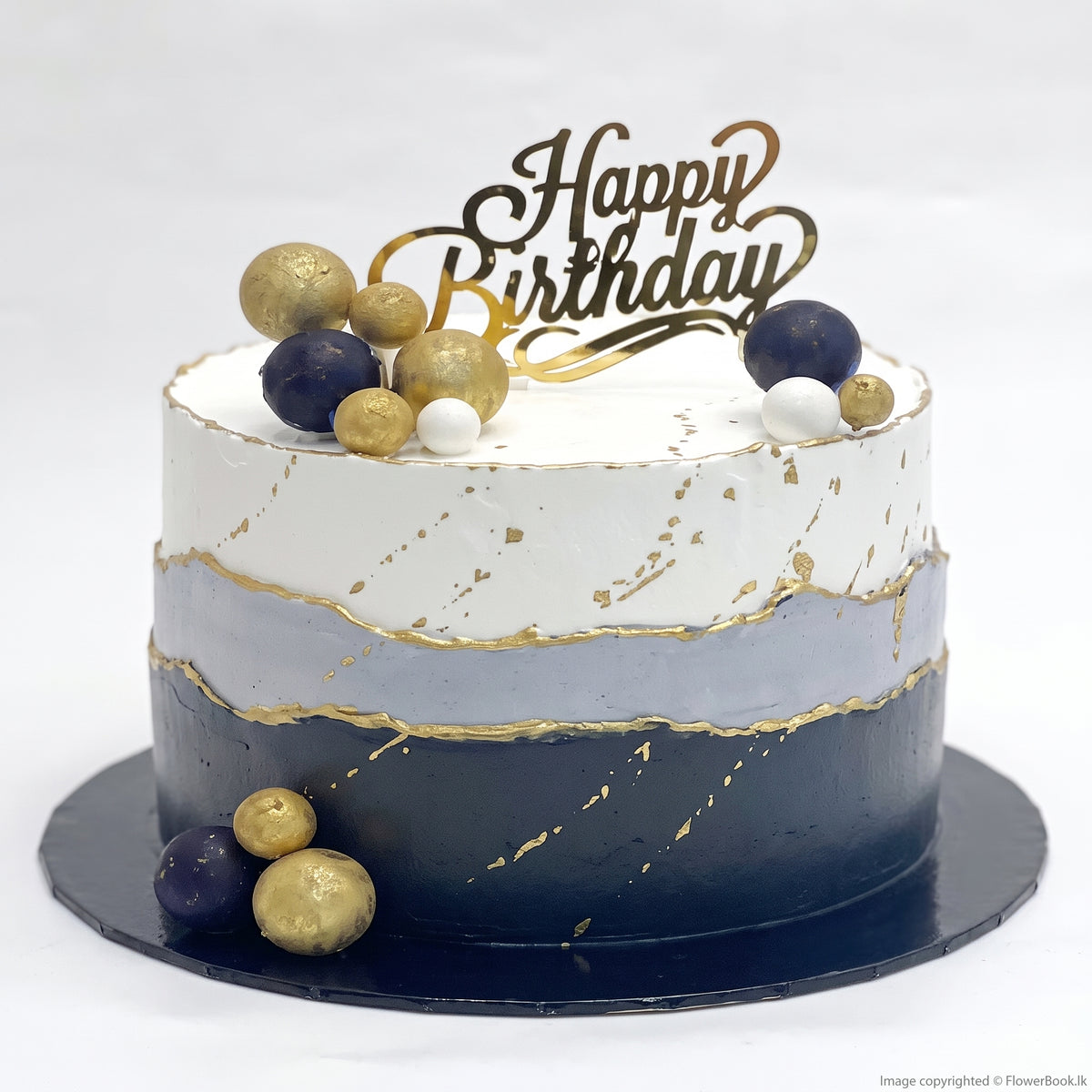 Midnight Gold Celebration Cake