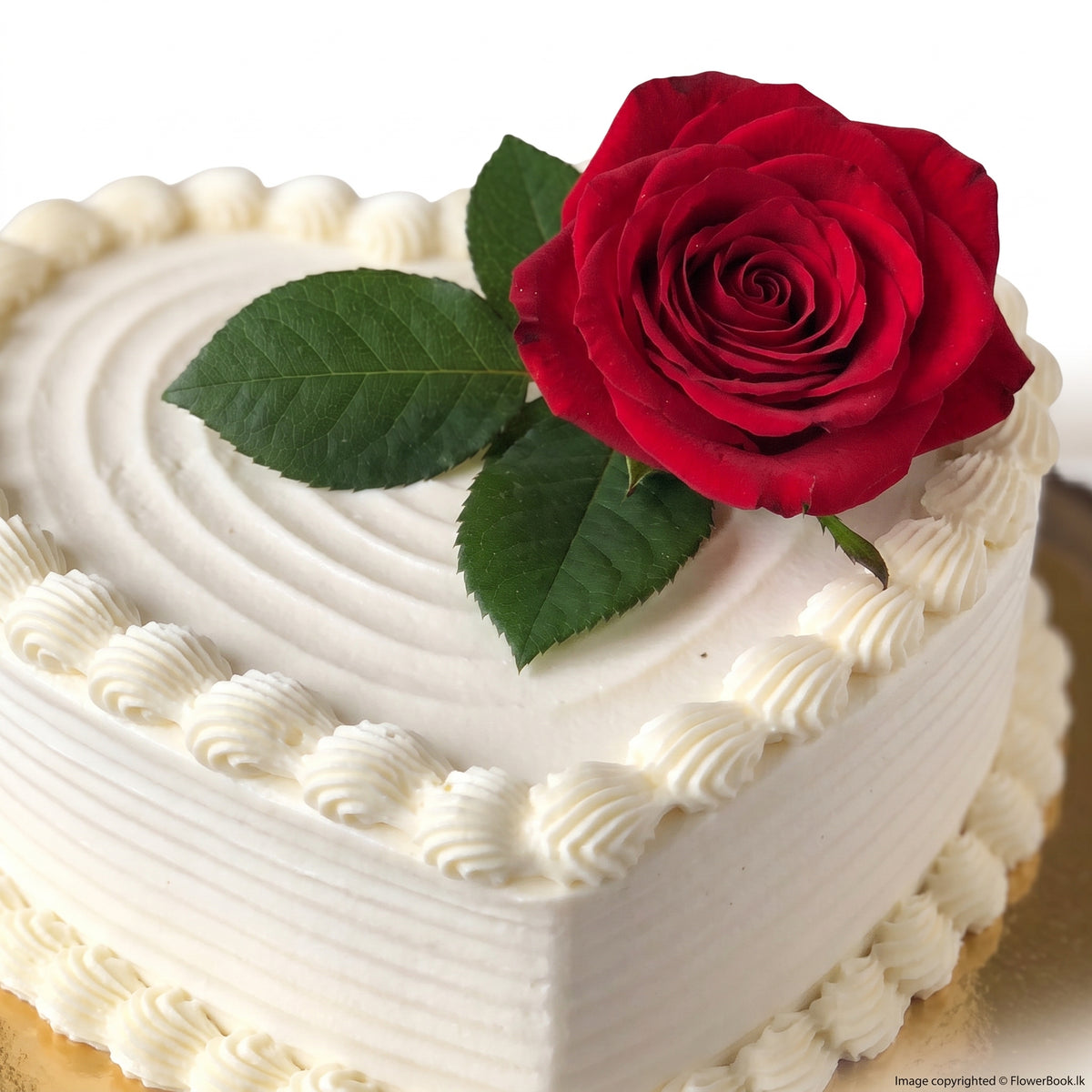 Elegant Heart & Rose Cake