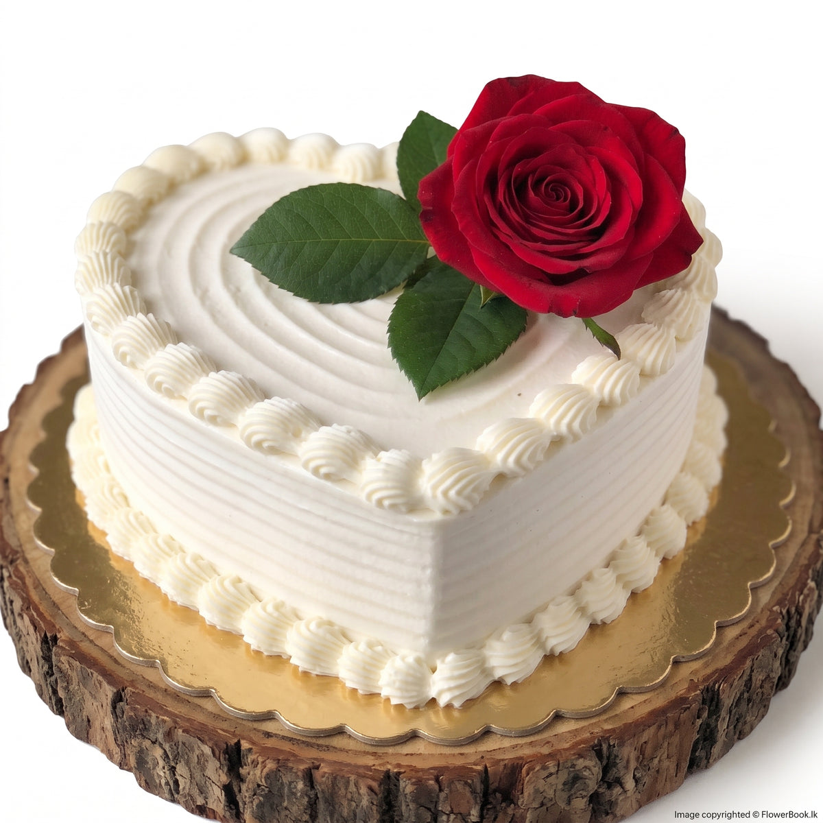 Elegant Heart & Rose Cake