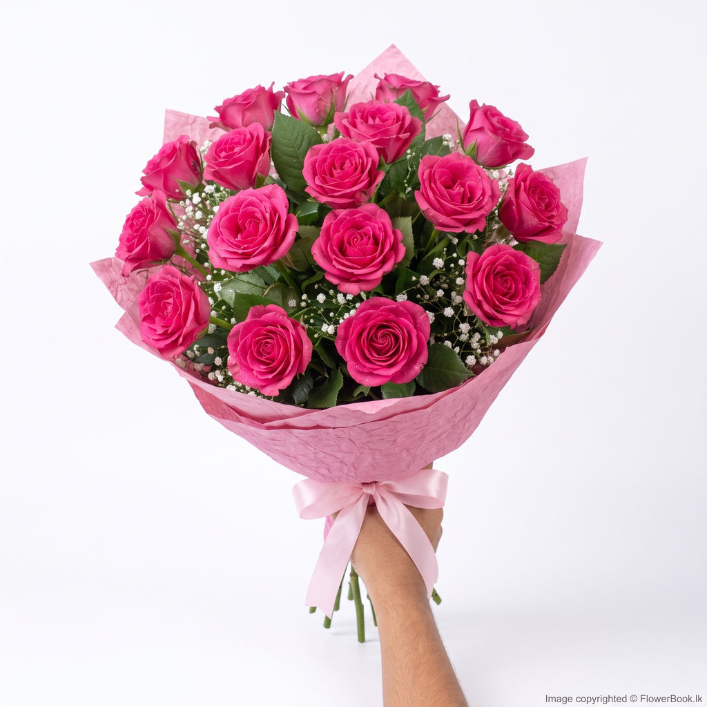 Dark Pink Roses Bunch