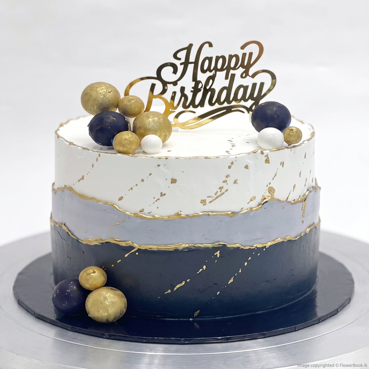 Midnight Gold Celebration Cake