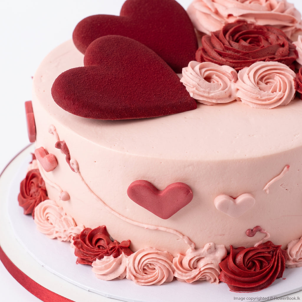 Blush Rosette Heart Cake