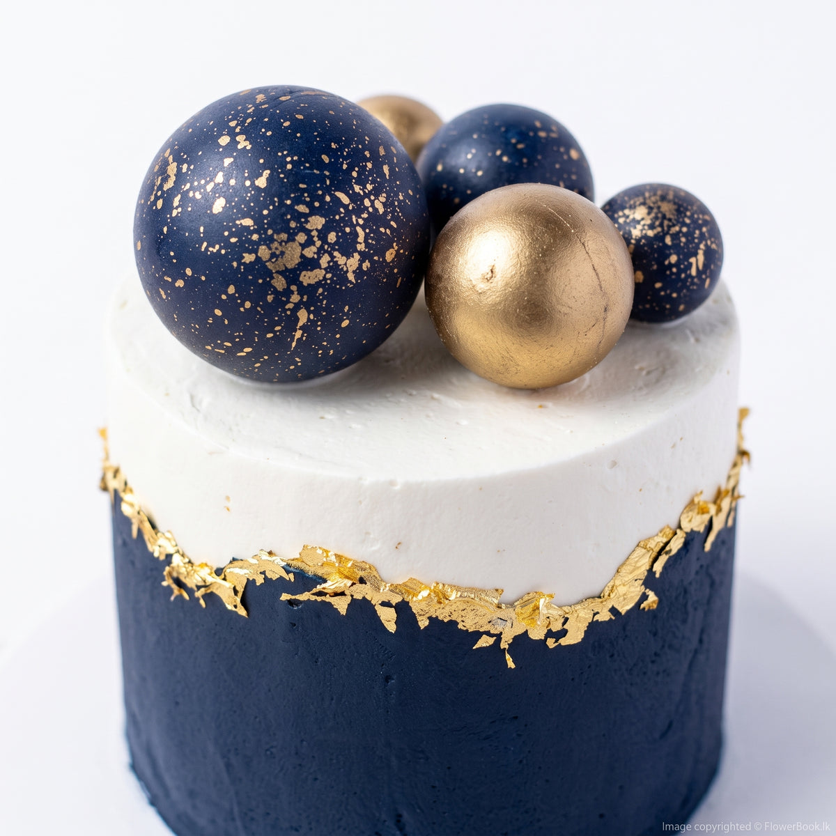 Elegant Midnight Sphere Cake