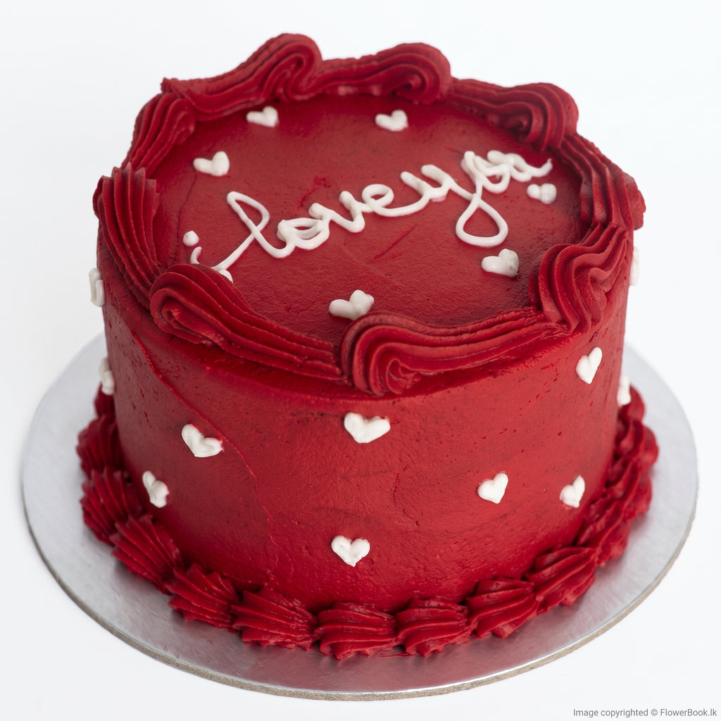 Red Romance Message Cake