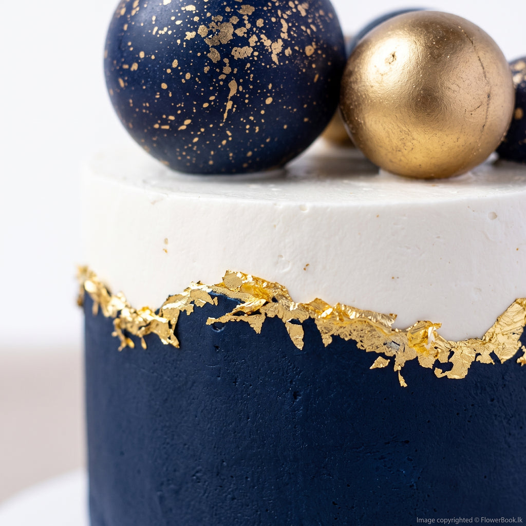 Elegant Midnight Sphere Cake