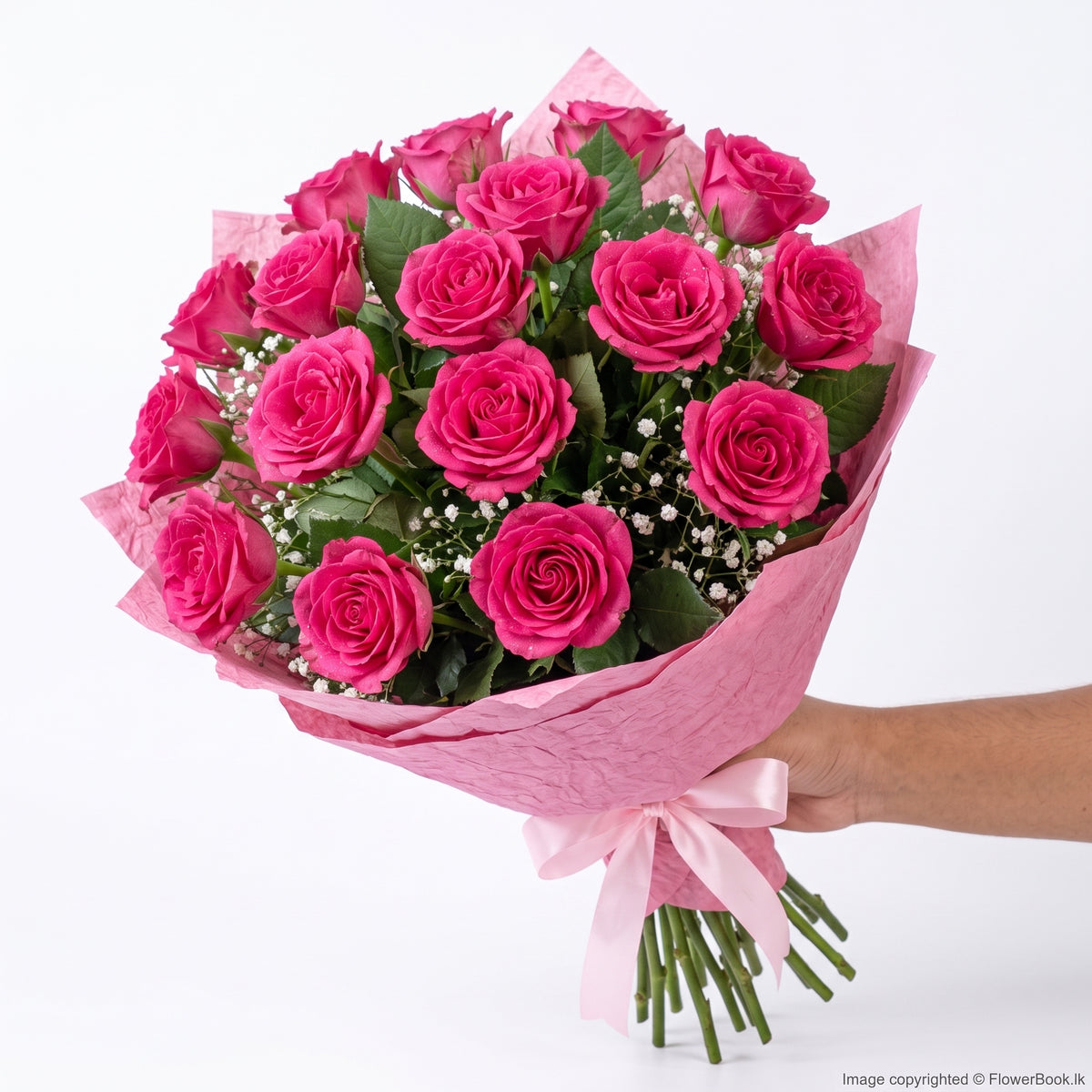 Dark Pink Roses Bunch
