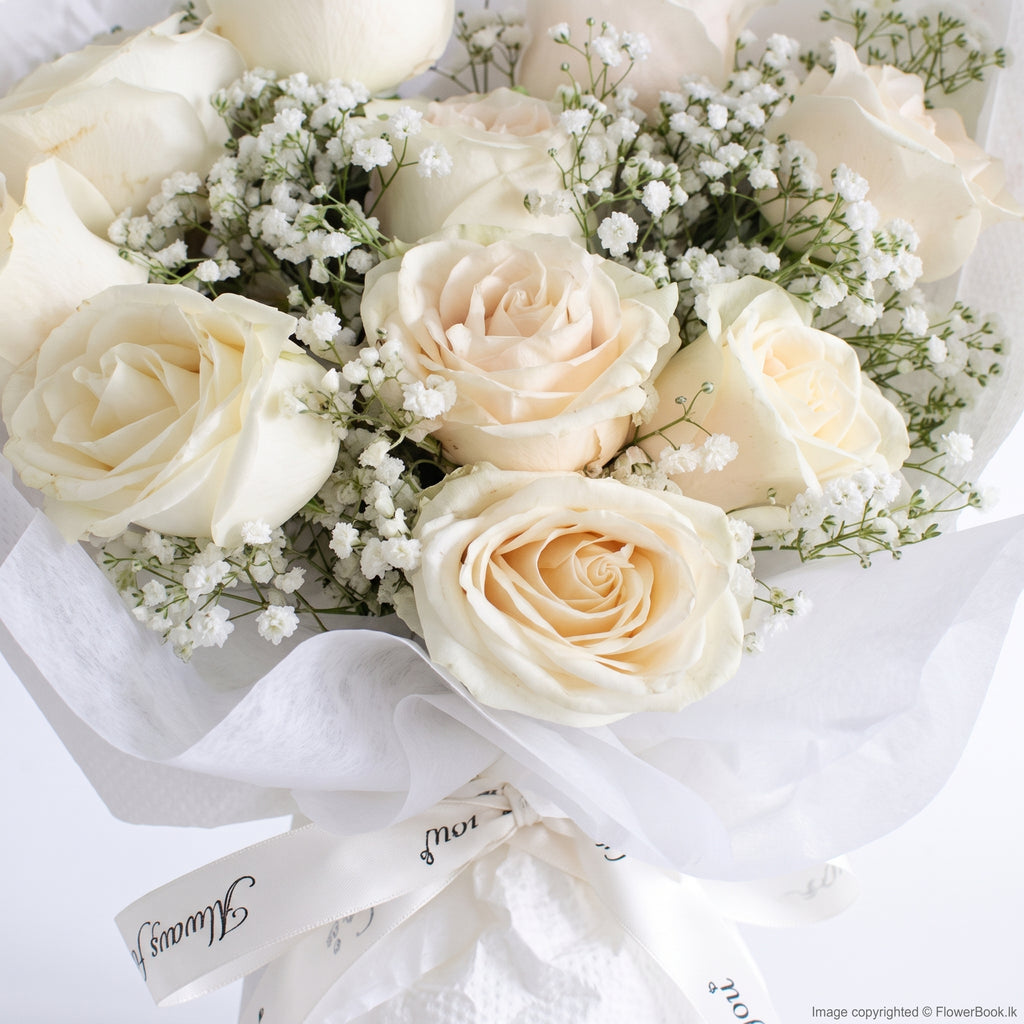 Pure White Rose Bouquet
